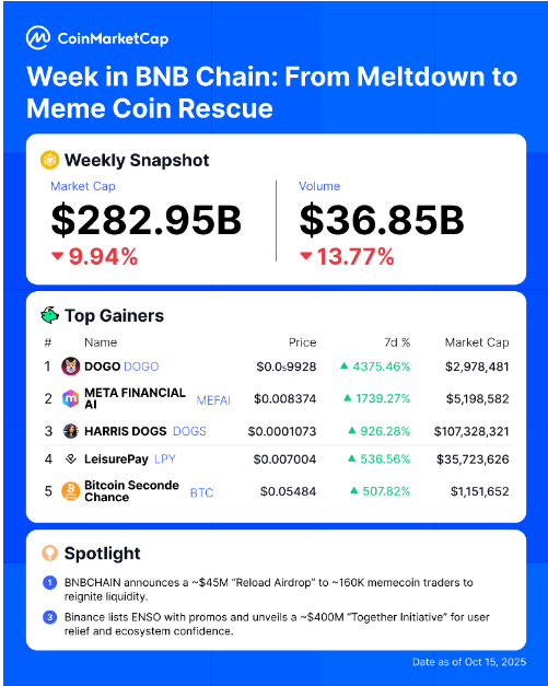 流动性危机后，Meme币领涨，BNB连锁反弹