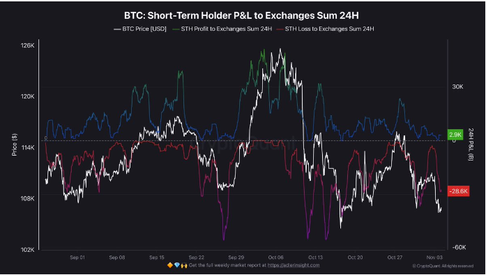 比特币：短线持有者恐慌抛售28000比特币——底部是否接近？