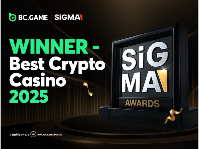 BC。游戏在西格玛中欧奖2025年被评为最佳加密赌场